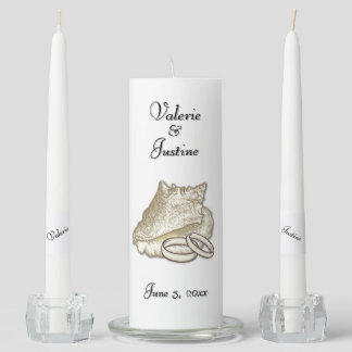 Sea Shell Beach Wedding Two Become One Unity Candle Set
