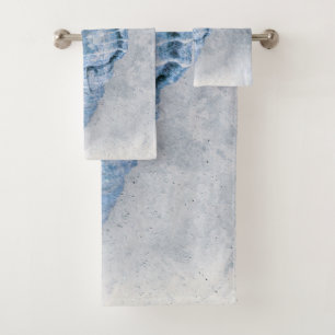 Sea Shell Blue Vintage Antique Ocean Beach Texture Bath Towel Set