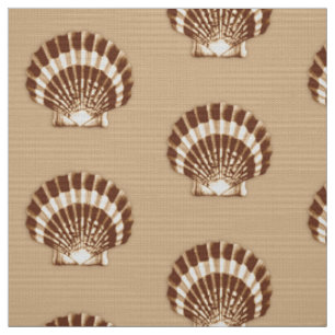 Sea Shell - brown and beige Fabric
