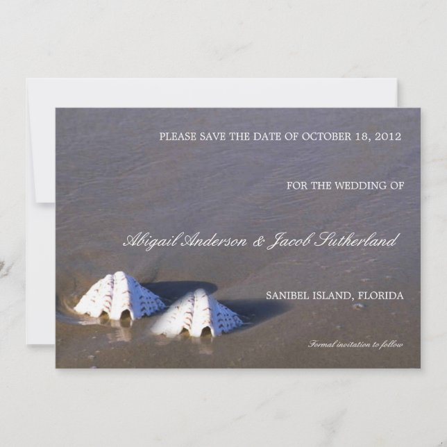 Sea Shell Brown -Save the Date cards (Front)