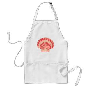 Sea shell - coral and peach adult apron