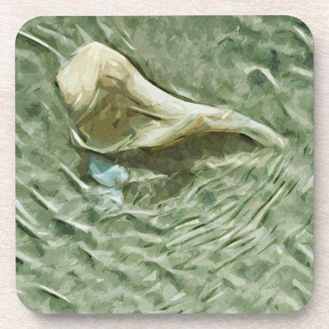 Sea Shell in Moving Water Abstract Impressionism Drink Coaster (Front)