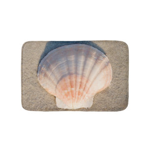 Sea Shell Laying On Sandy Beach Bathroom Mat