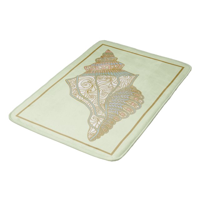 Sea Shell - Ocean Beach Shells Bath Mat (Angled)