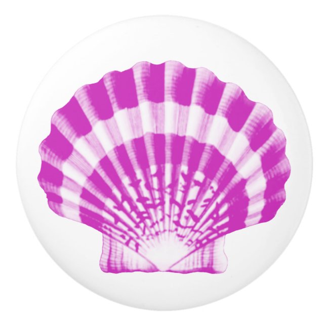 Sea Shell - orchid and white Ceramic Knob (Front)
