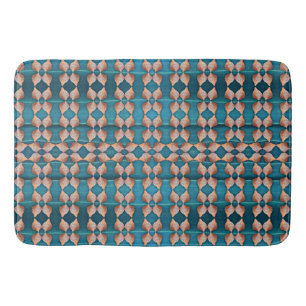 Sea Shell Pattern, Blue Bathroom Mat