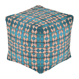 Sea Shell Pattern, Blue Outdoor Pouf