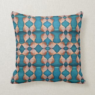 Sea Shell Pattern, Blue Throw Pillow