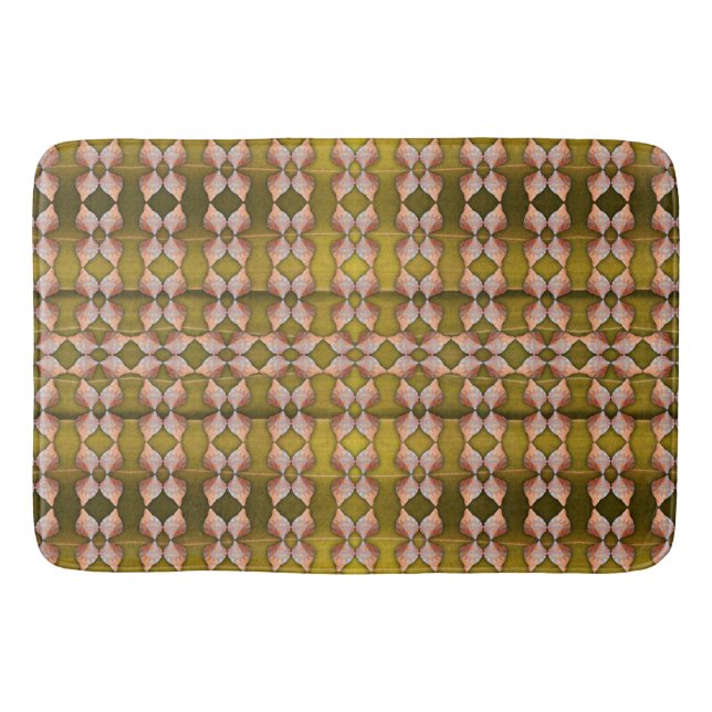 Sea Shell Pattern, Gold Bathroom Mat (Front)