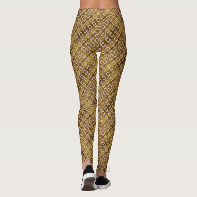 Sea Shell Pattern, Gold Leggings (Back)