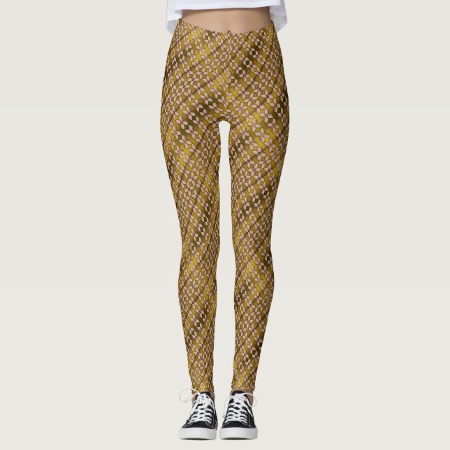 Sea Shell Pattern, Gold Leggings (Front)