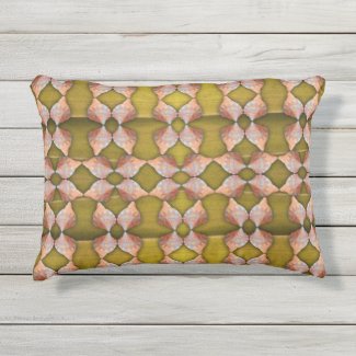 Sea Shell Pattern, Gold Outdoor Pillow