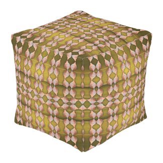 Sea Shell Pattern, Gold Outdoor Pouf