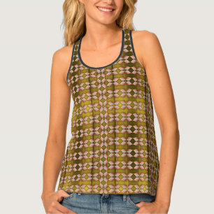 Sea Shell Pattern, Gold Tank Top