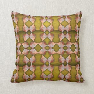 Sea Shell Pattern, Gold Throw Pillow