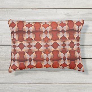 Sea Shell Pattern, Red Outdoor Pillow