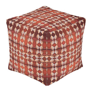 Sea Shell Pattern, Red Outdoor Pouf