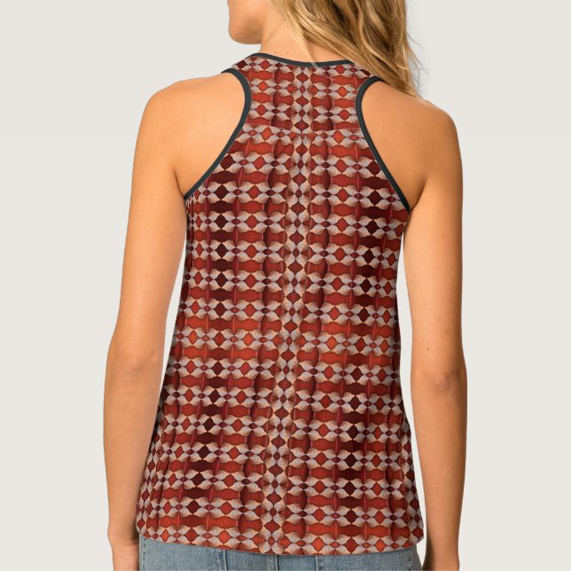 Sea Shell Pattern, Red Tank Top (Back)