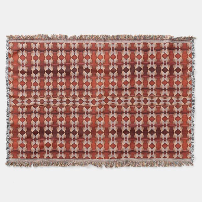 Sea Shell Pattern, Red Throw Blanket (Front)