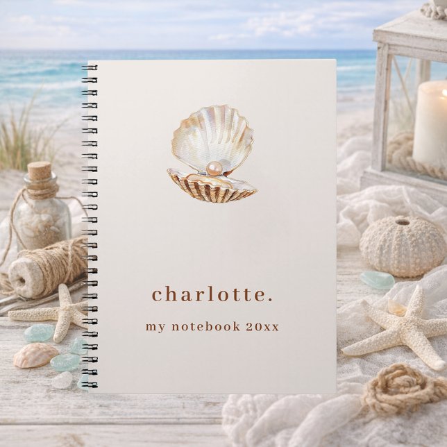 Sea shell pearl beige modern notebook (Creator Uploaded)