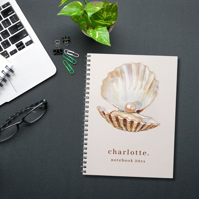 Sea shell pearl beige modern notebook (Creator Uploaded)