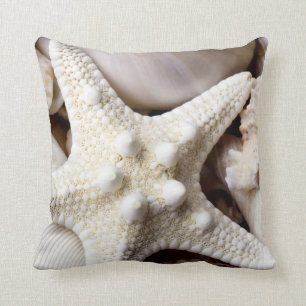 Sea Shell Starfish Background - Beach Shells Throw Pillow
