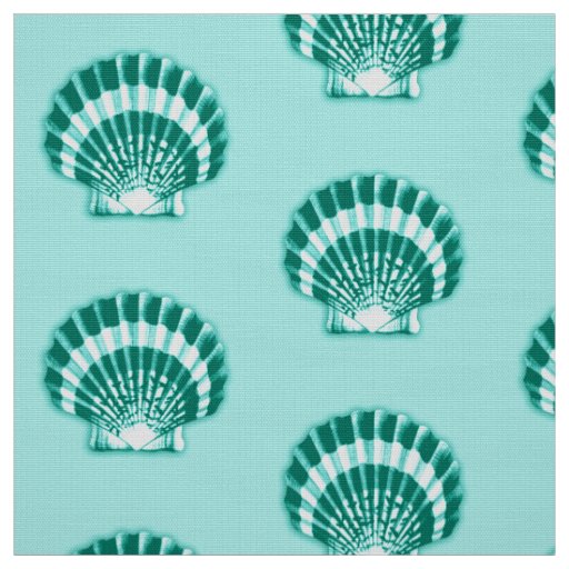 Sea Shell - Turquoise and Aqua Fabric