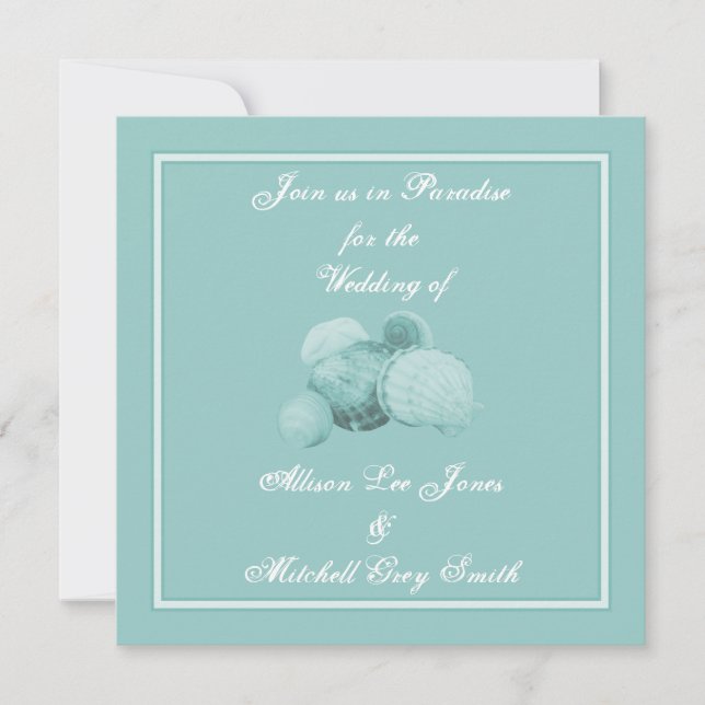 Sea Shell Wedding Invitation (Front)