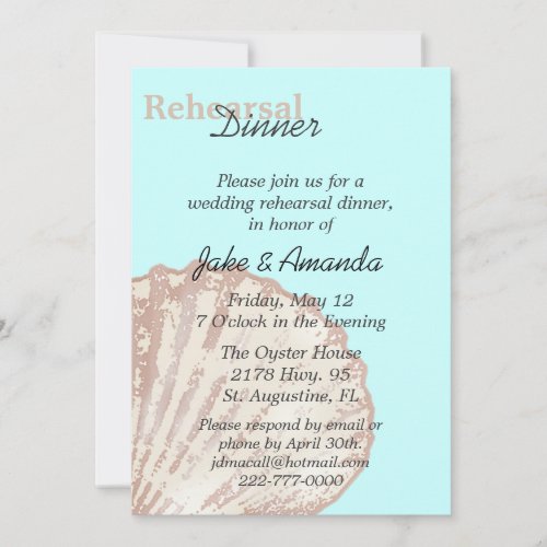 Sea Shell Wedding Rehearsal Dinner Invitation