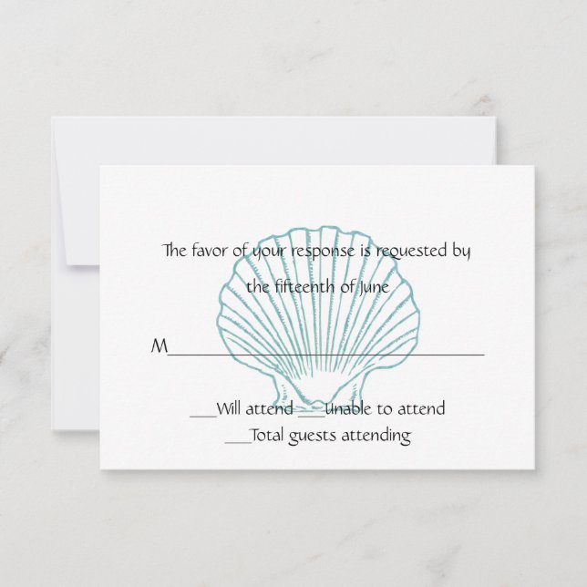 Sea Shell Wedding Response Card (Front)