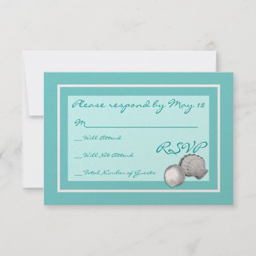Sea Shell Wedding RSVP Cards