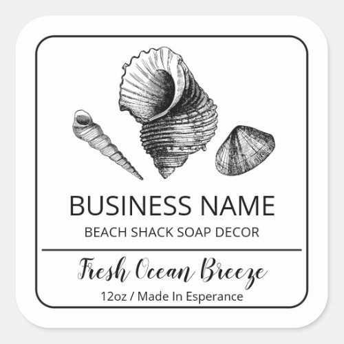 Sea Shell White Soap Bar Product Labels