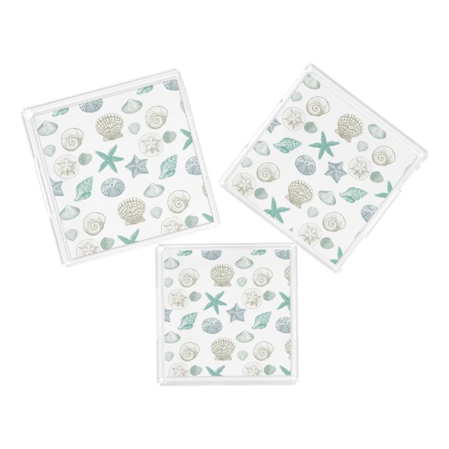 Sea Shells Acrylic Tray (Set)