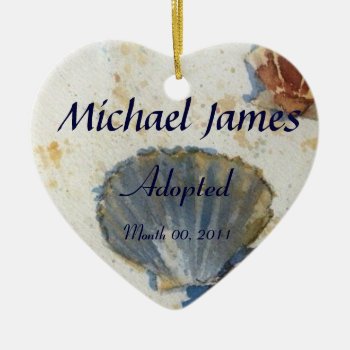 Sea Shells Adoption Announcement Ornament by AdoptionGiftStore at Zazzle