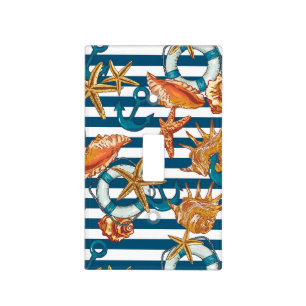 Sea Shells And Anchor Pattern Light Switch Cover