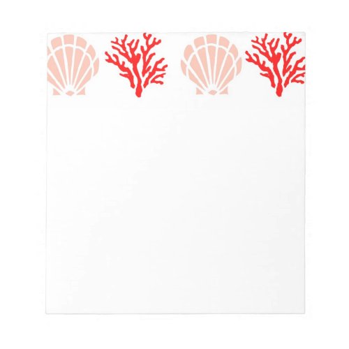 Sea Shells and Coral Notepad