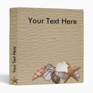Sea Shells and Sandy Beach 3 Ring Binder