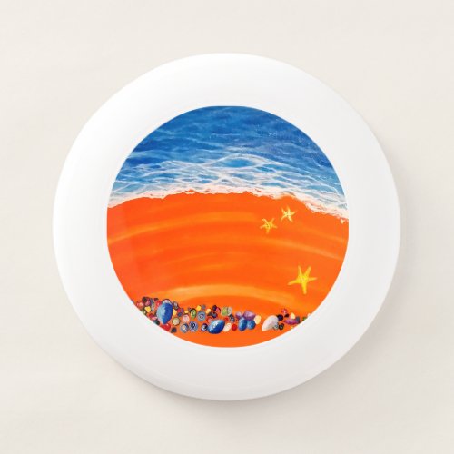 Sea Shells and Star fish beach oil painting Wham_O Frisbee