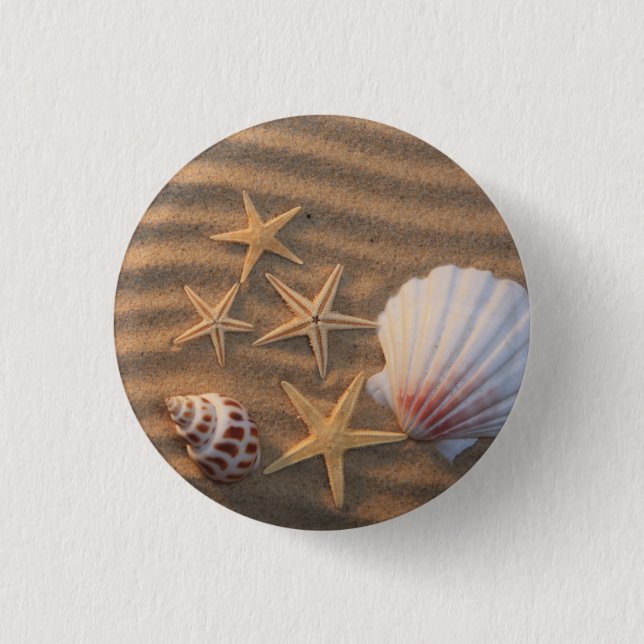 Sea Shells And Starfish Button (Front)