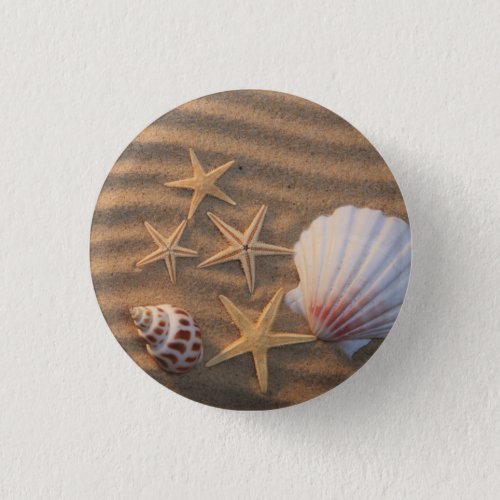 Sea Shells And Starfish Button