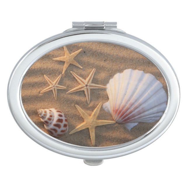 Sea Shells And Starfish Makeup Mirror (Front)