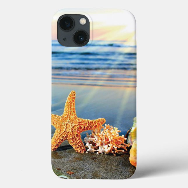Sea shells and starfish on beach Case-Mate iPhone case (Back)