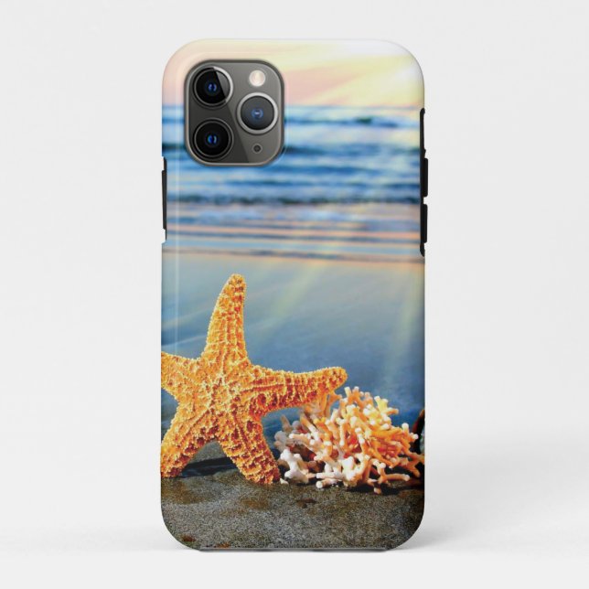 Sea shells and starfish on beach Case-Mate iPhone case (Back)