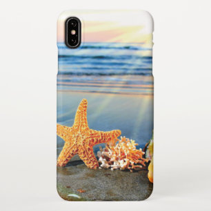 Sea shells and starfish on beach iPhone XS max case