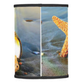 Sea shells and starfish on beach lamp shade (Back)
