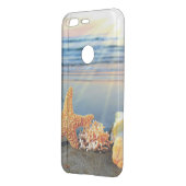 Sea shells and starfish on beach uncommon google pixel case (Back/Left)