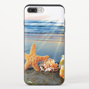 Sea shells and starfish on beach iPhone 8/7 plus slider case