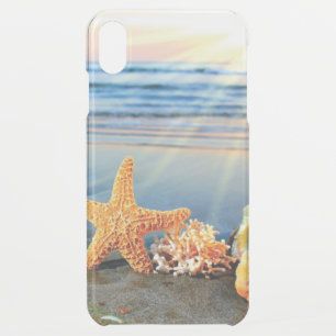 Sea shells and starfish on beach iPhone XS max case