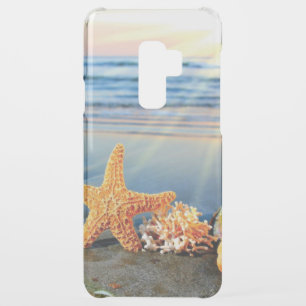 Sea shells and starfish on beach uncommon samsung galaxy s9 plus case
