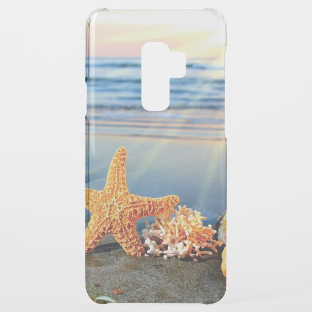 Sea shells and starfish on beach uncommon samsung galaxy case (Back)